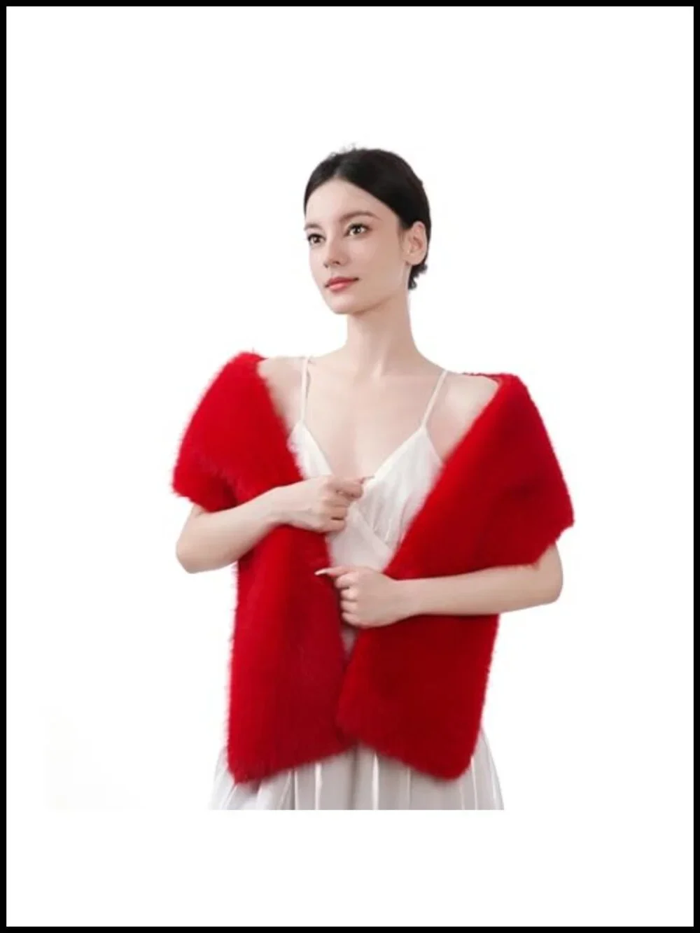 Womens Faux Fur Scarf Shawl Wrap Winter Warm Neck Warmer Shrug Shoulder Drape